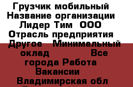 Грузчик мобильный › Название организации ­ Лидер Тим, ООО › Отрасль предприятия ­ Другое › Минимальный оклад ­ 14 000 - Все города Работа » Вакансии   . Владимирская обл.,Вязниковский р-н